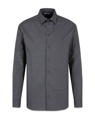 Regular Fit Geometric Pattern Sport Shirt