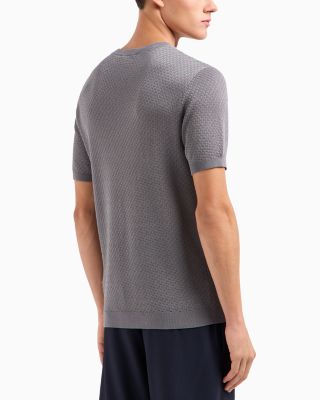 Knit Jacquard Short Sleeved Pullover Sweater