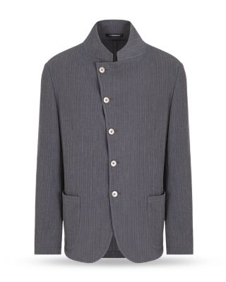 Regular Fit Asymmetric Cotton Blend Blazer 