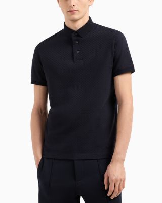 Emporio Armani - Textured Jacquard Basketweave Polo Shirt