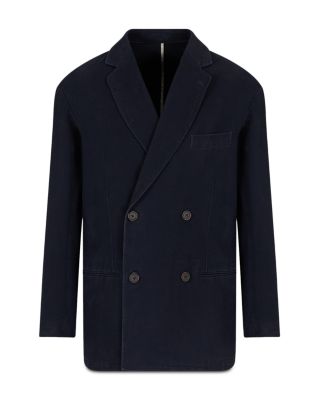 Regular Fit Double Breasted Cotton Blazer