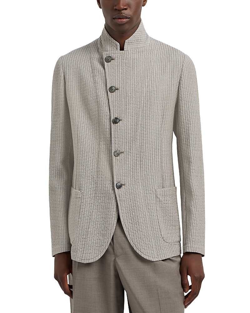 Emporio Armani Regular Fit Asymmetric Wool Blazer