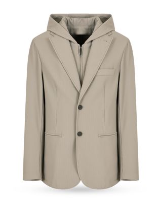 Regular Fit Detachable Hooded Inner Bib Blazer