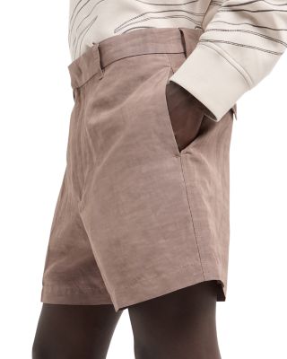 Regular Fit Linen Blend Bermuda Shorts