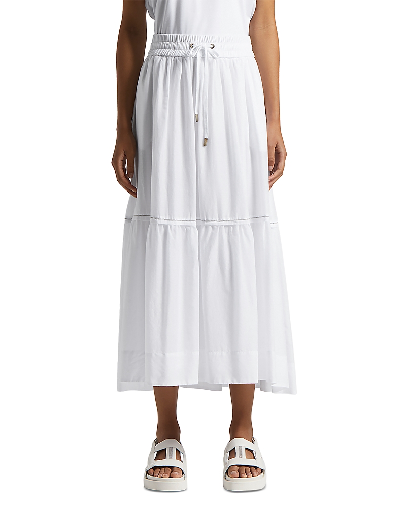 Peserico Cotton Flared Skirt In Light White
