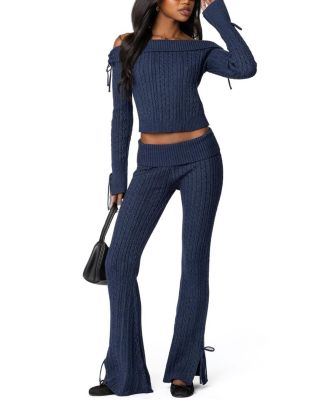 Chase Fold Over Cable Knit Pants