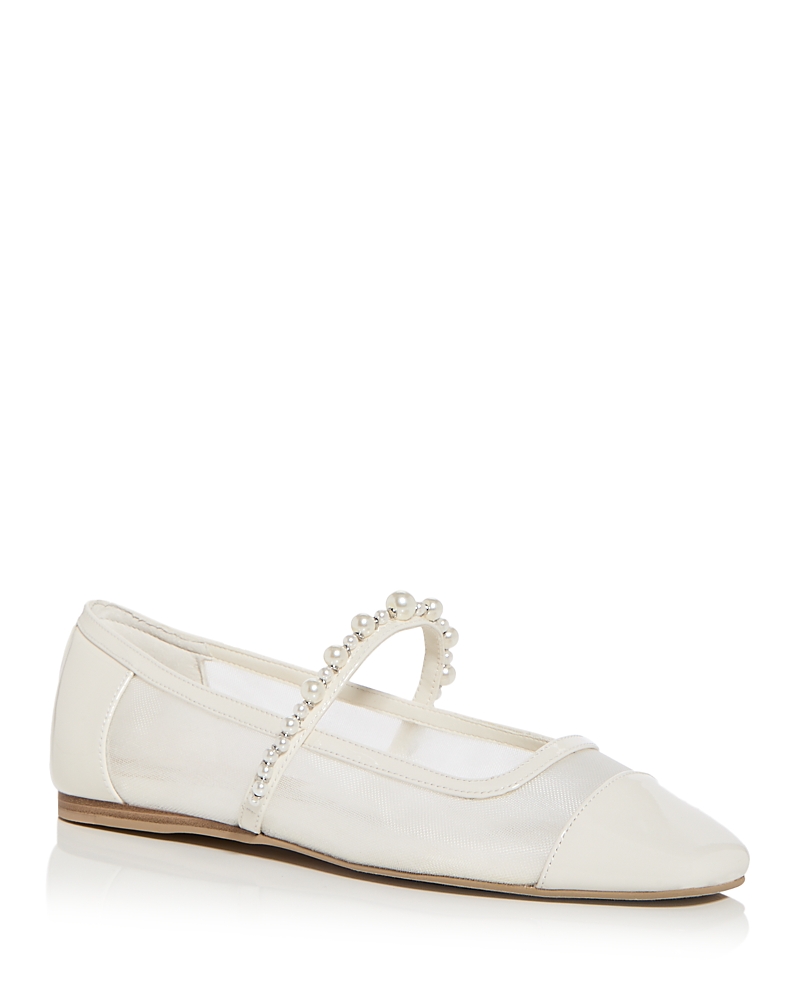 Dolce Vita Rollin Pearl Ballet Flats In White Mesh