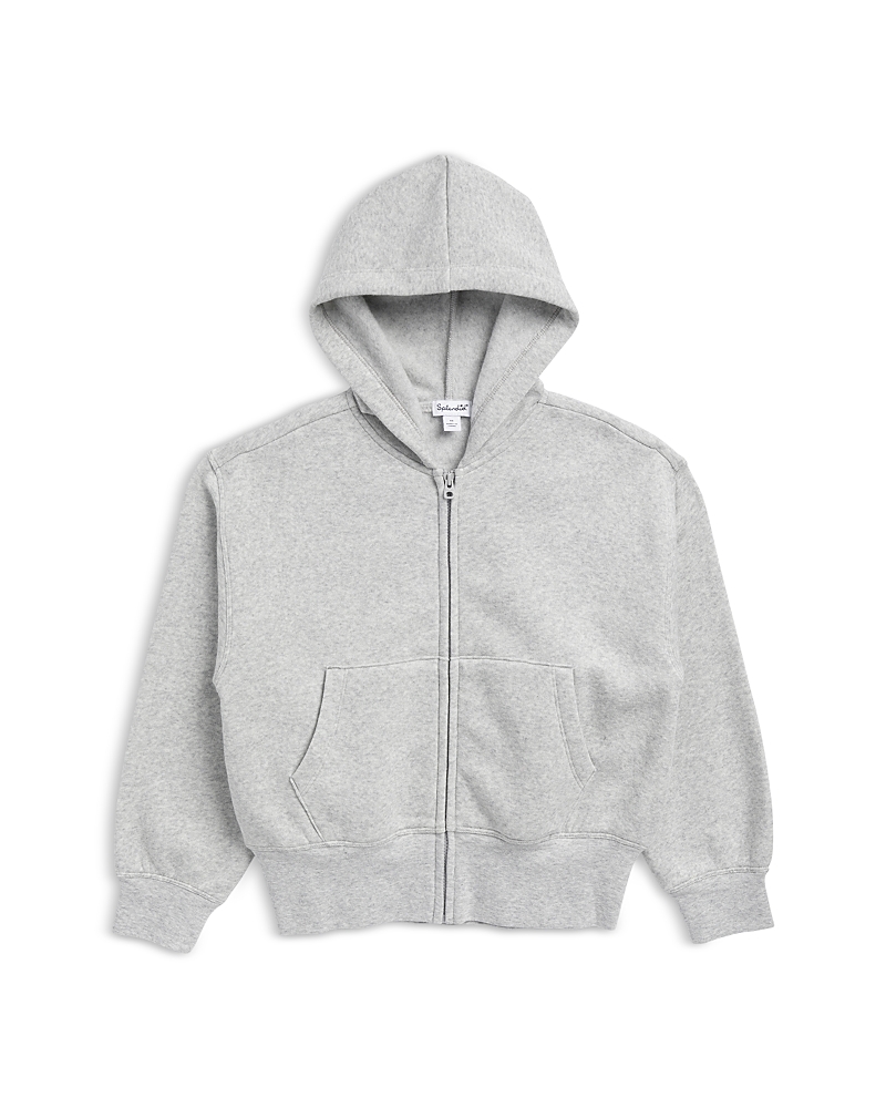Shop Splendid Girls' Dream Zip Hoodie - Big Kid In Light Heather Grey