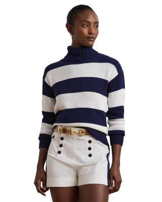 Striped Cotton Turtleneck Sweater