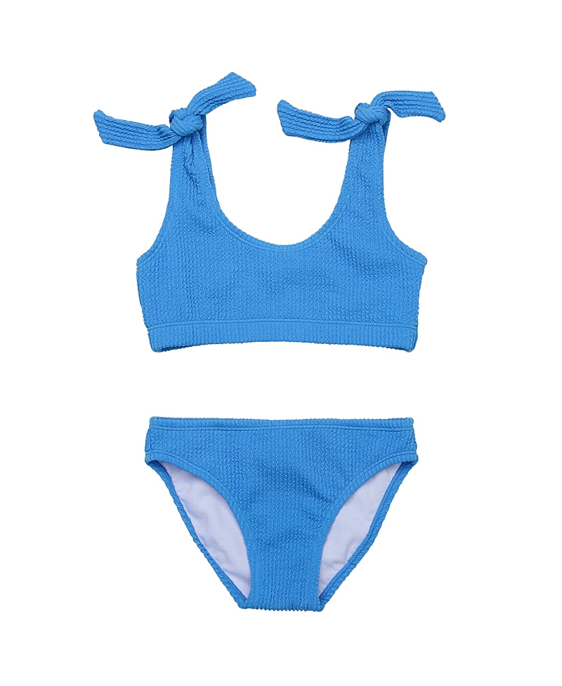 Snapper Rock Toddler, Child Girls Marine Blue Crop Bikini In Blue