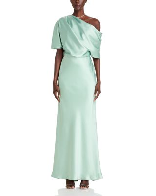 Draped Satin One Shoulder Dress