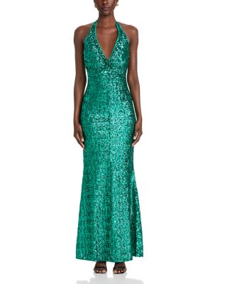 Ryushi Sequined Halter Gown