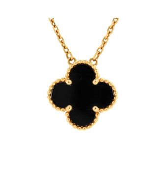 Pre-Owned Van Cleef & Arpels Vintage Alhambra Pendant Necklace 18K Gold and Onyx