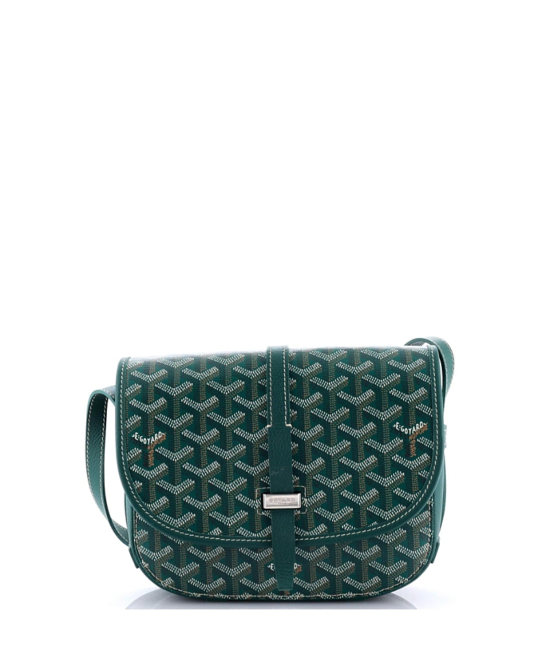 Pre-owned Pre-owned Goyard Goyard Pm Belvedere Ii Messenger Bag Coated Canvas In Green
