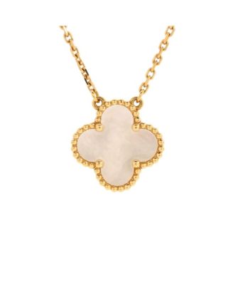 Pre-Owned Van Cleef & Arpels Vintage Alhambra Pendant Necklace 18K Gold and Mother of Pearl