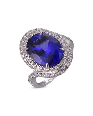 Bloomingdale's Fine Collection Tanzanite & Diamond Statement Ring in 18K White Gold