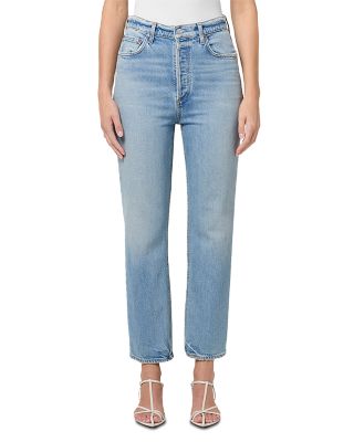 90&#39;s High Rise Straight Leg Jeans in Ripple