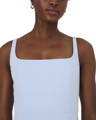 Whisper Bow Trim Slit Mini Dress