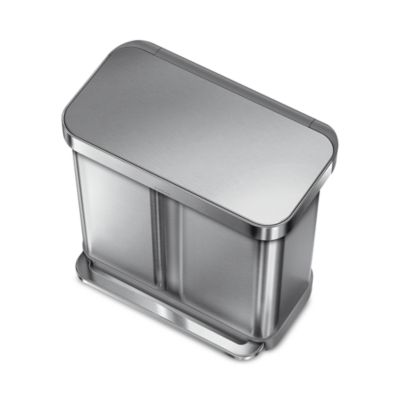 58 Liter Recycling Kitchen Trash Can with Liner Pocket