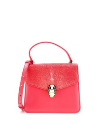 Pre-Owned Bvlgari - Small Serpenti Forever Top Handle Bag Leather and Stingray