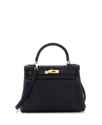 Pre-Owned HERMÈS - Pre-Owned Hermes Kelly 28 Handbag Black Togo with Gold Hardware