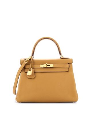 Pre-Owned HERMÈS - Pre-Owned Hermes Kelly 28 Handbag Brown Togo with Gold Hardware