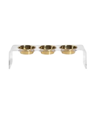 Medium Triple Bowl Pet Feeder, 1 Quart Bowls