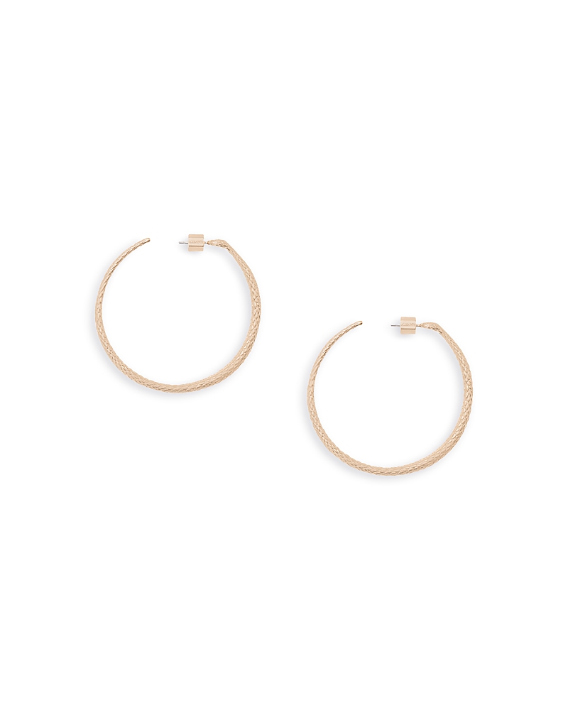 Allsaints Serpent Texture Tapered Large Hoop Earrings In Gold