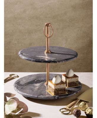 Heavenly Brown Onyx Two-Tier Cake Stand