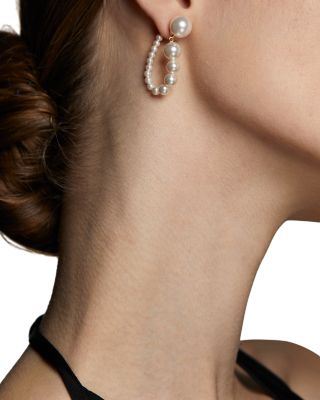 London Front to Back Linear Pearl Earrings