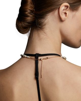 London Multi Pearl Y Necklace, 15"-17"