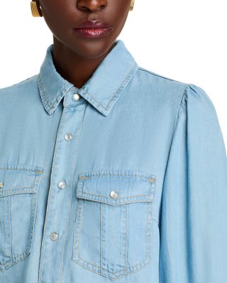 Puff Sleeve Denim Shirt - Exclusive