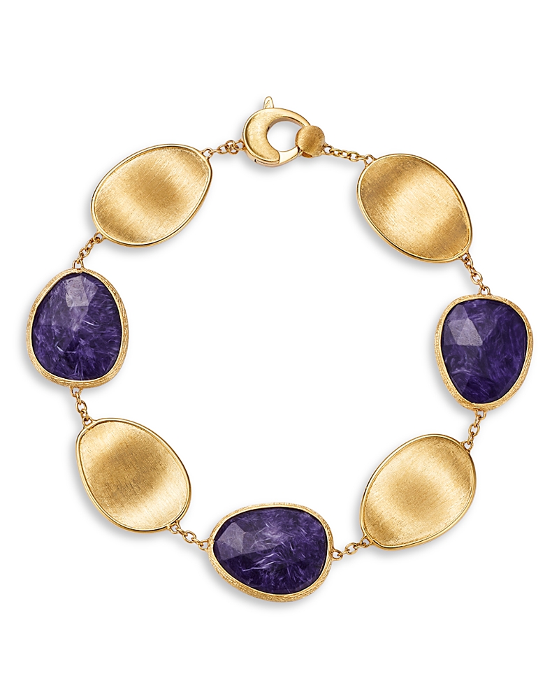 Marco Bicego 18k Yellow Gold Lunaria Color Charoite Link Bracelet In Gold