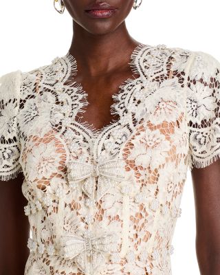 Fine Lace Embellished Midi Dress