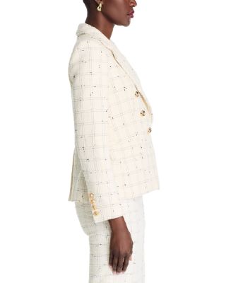 Eliza Windowpane Tweed Blazer