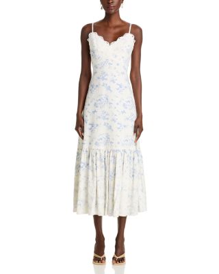 Lace Trim Midi Dress - Exclusive