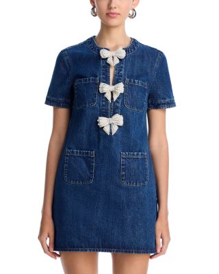 Embellished Denim Mini Dress