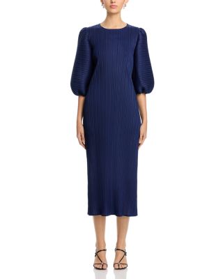 Puff Sleeve Crinkled Dress