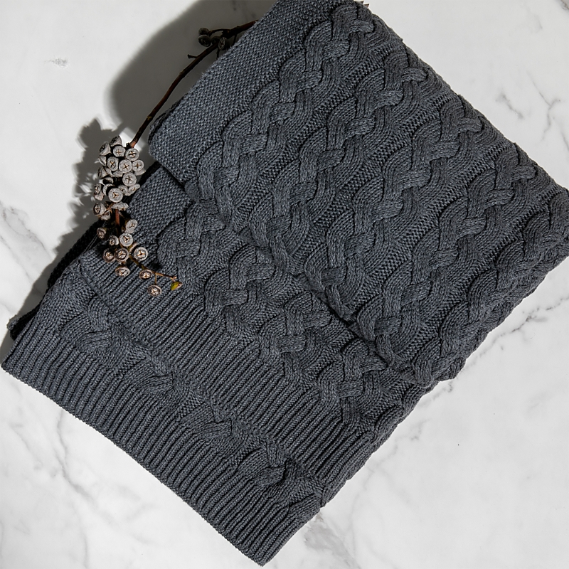 Pink Lemonade Double Care Throw Blanket In Dark Gray