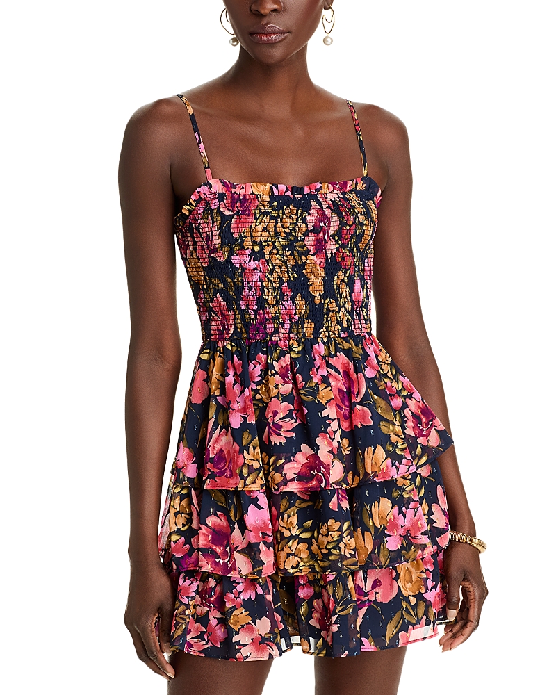 AQUA FLORAL SKIRT DRESS - EXCLUSIVE