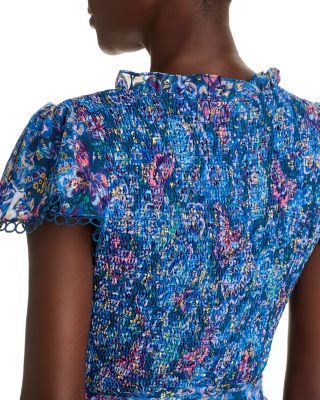 Metallic Floral Midi Dress - Exclusive