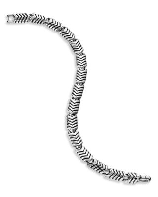 Chevron Link Bracelet in Sterling Silver, 7.6mm
