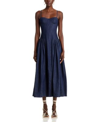 Denim Bustier Midi Dress - Exclusive