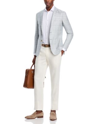  Kei Wool, Silk & Linen Plaid Unstructured Regular Fit Sport Coat