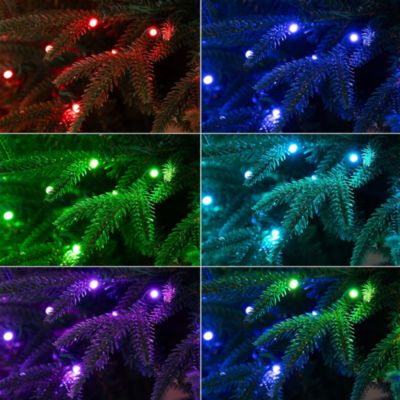 6&#39; Pre Lit Artificial Edmonton Fir Light Show Memory Shape Christmas Tree with Instant Connect Technology and 300 Color Changing LED Lights