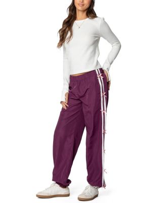 Bow Stripe Nylon Track Pants