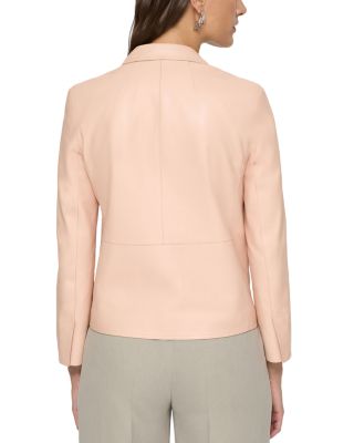 Leather Cropped Boyfriend Blazer