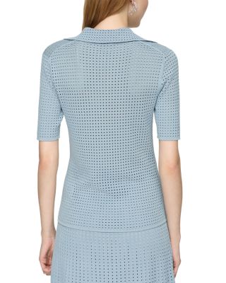 Pointelle Stitch Polo Shirt