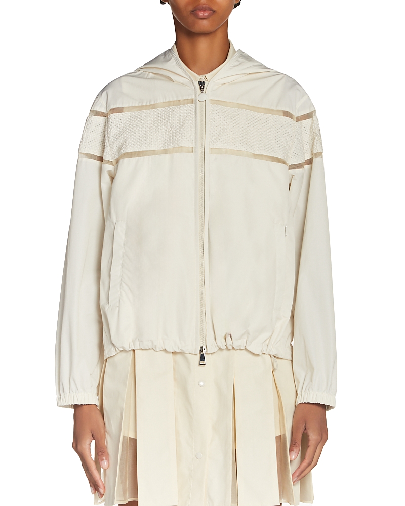 Moncler Clisson Hooded Windbreaker In Natural