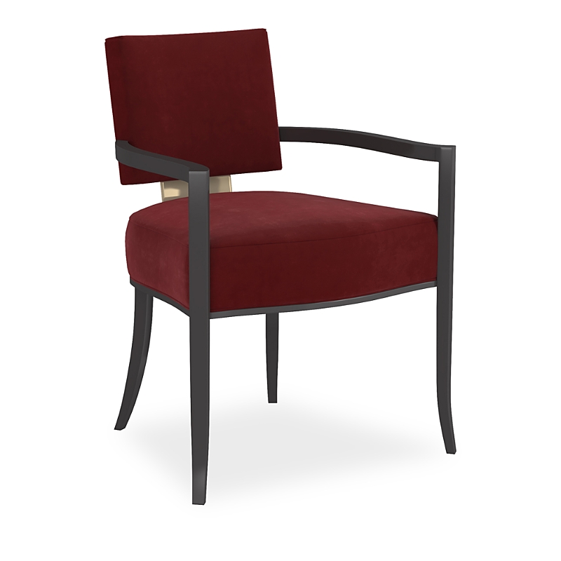 Caracole Reserved Seating Arm Chair - Red In Red/seal Skin